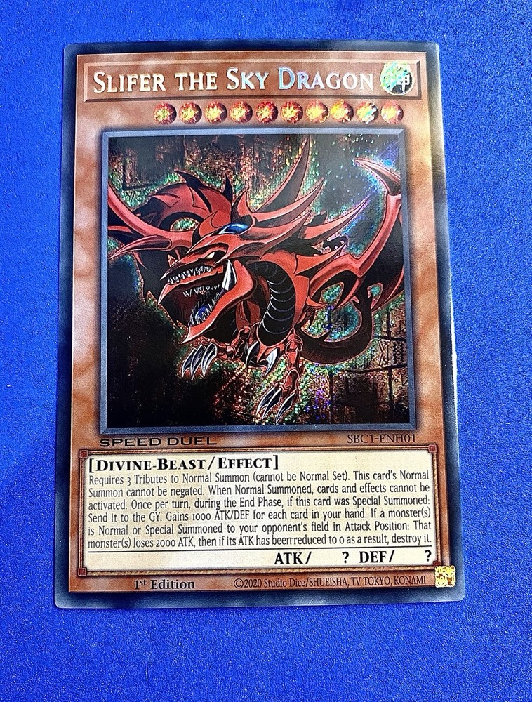 YuGiOh Slifer The Sky Dragon SBC1-ENH01 Secret Rare 1st Ed NM