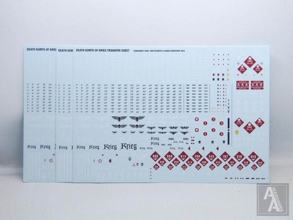 (BA40) 3x Death Korps Of Krieg Transfer Sheet Imperial Guard Astra Militarum 40k
