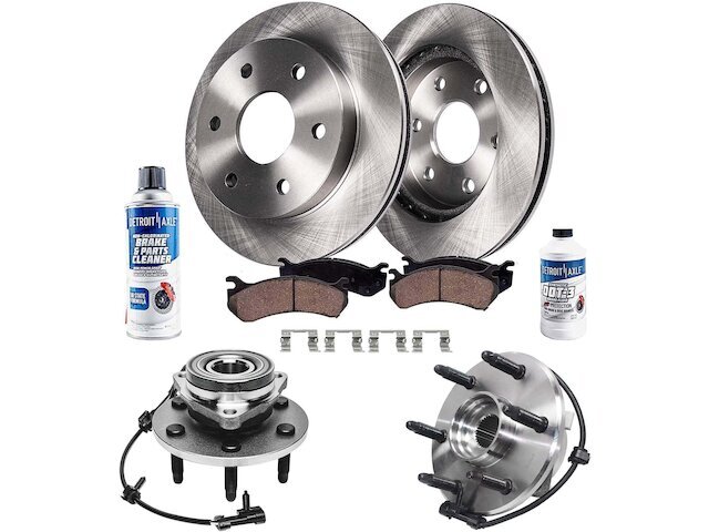 For Silverado 1500 Brake Pad and Rotor and Wheel Hub Kit Detroit Axle 82327HGCK