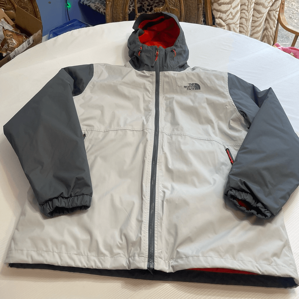 The North Face Hyvent Grey Colorblock Waterproof Jacket in XL
