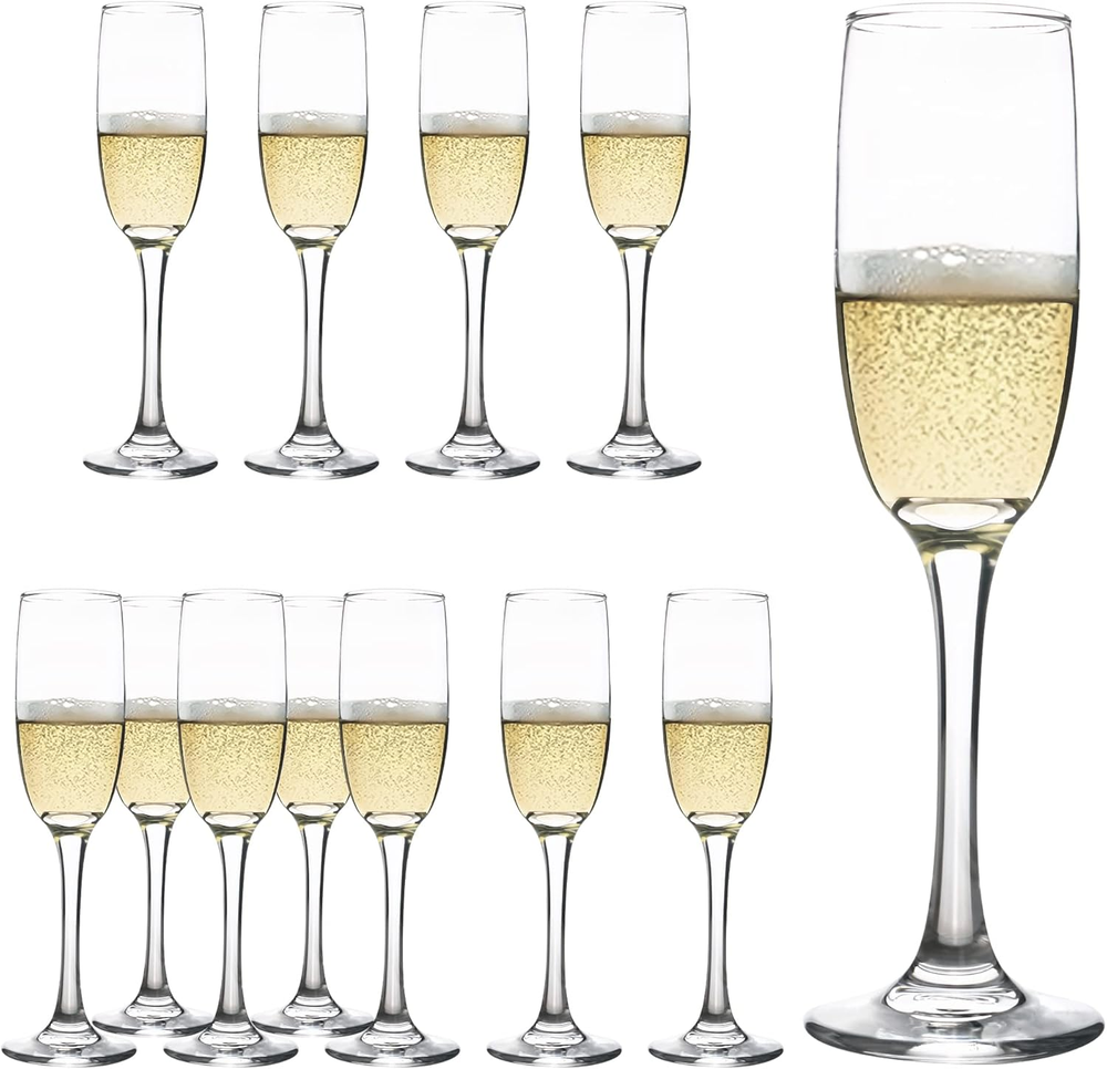 Champagne Flute Glasses Set of 12, 6 Oz Classic Champagne Glass Set for Weddi...