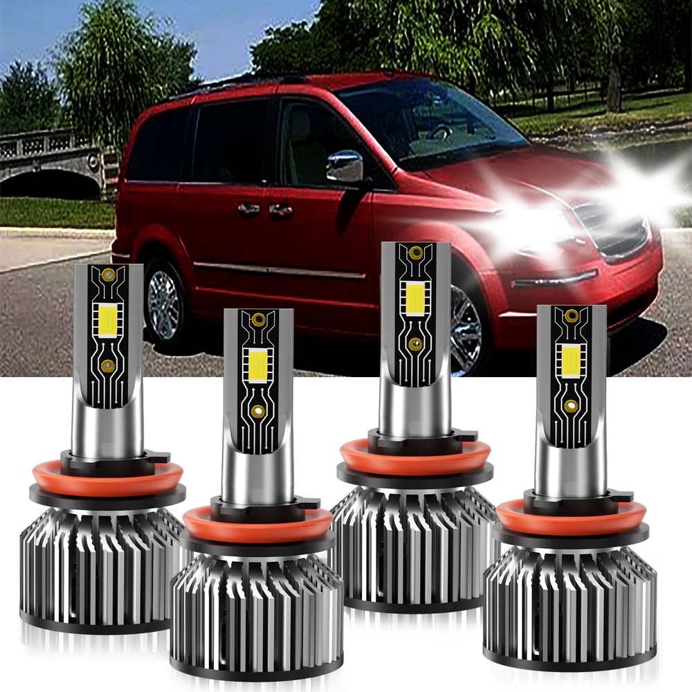 H11 H11 LED Headlight Bulbs High Low Beam For Chrysler Town & Country 2008-2016