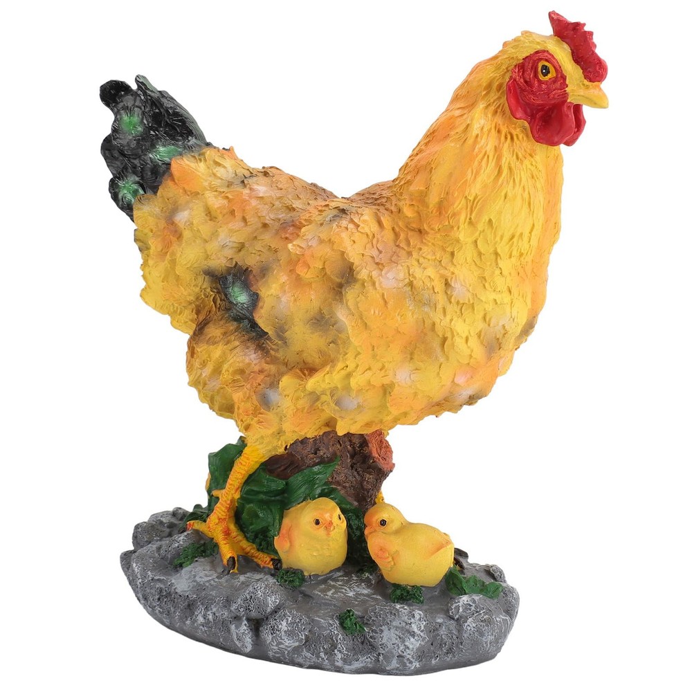 Hen Garden Statue, Hen Fairy Garden Accessories Resin Chick Hen Figurine with...