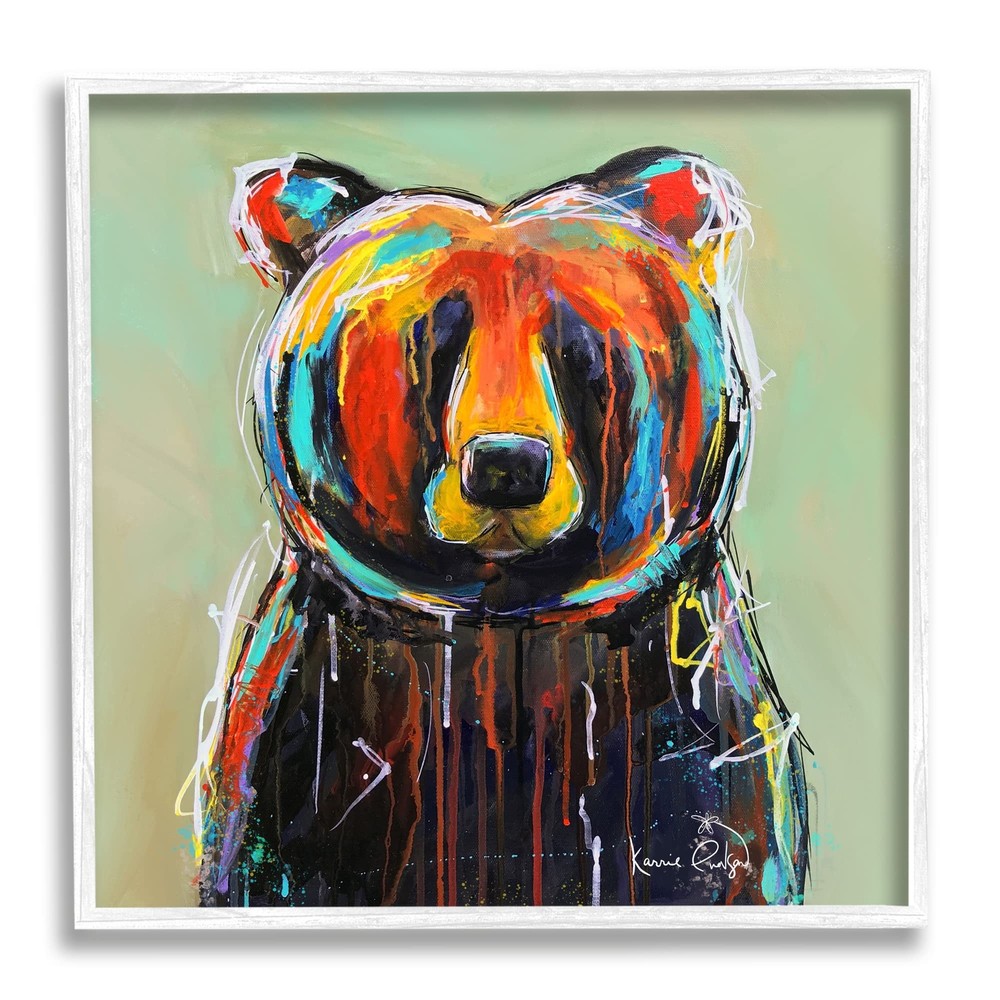 Stupell Industries Abstract Urban Bear Graffiti Framed Giclee Art, Design by ...