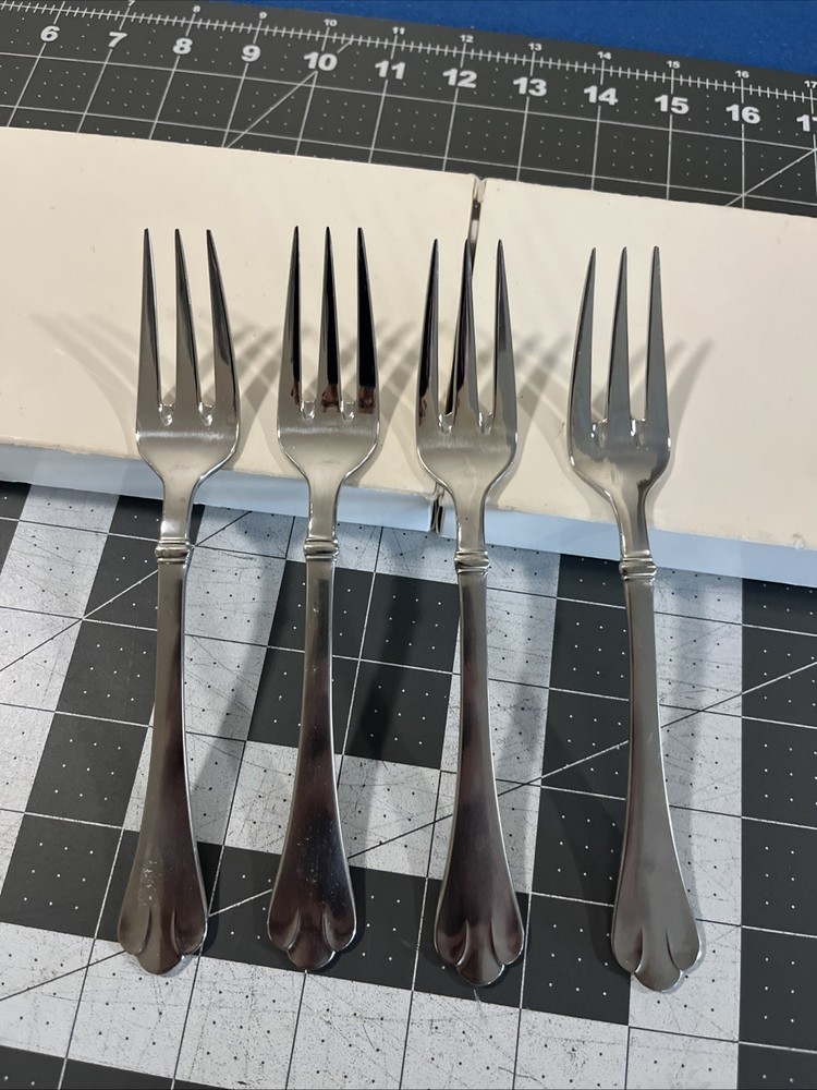 Towle Chelmsford 4-Piece 18/8 Stainless Steel Satin Finish Salad Forks Germany
