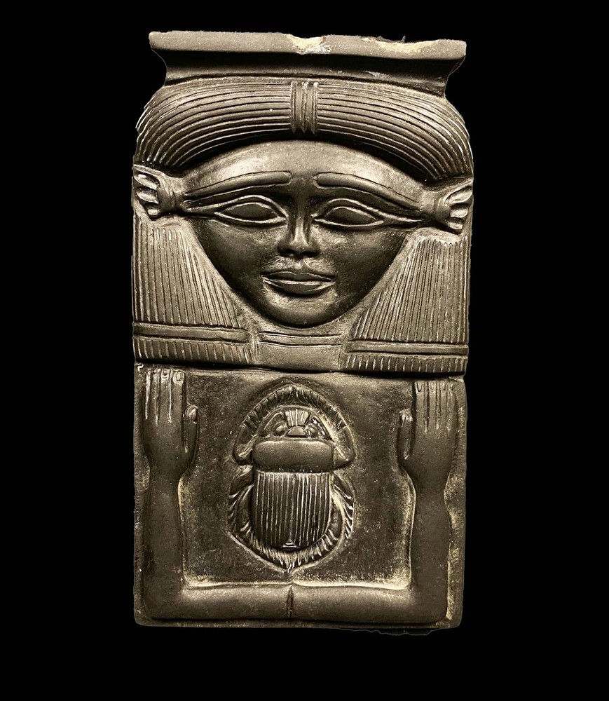 Replica Egyptian Goddess Hathor Wall Relief Artifact
