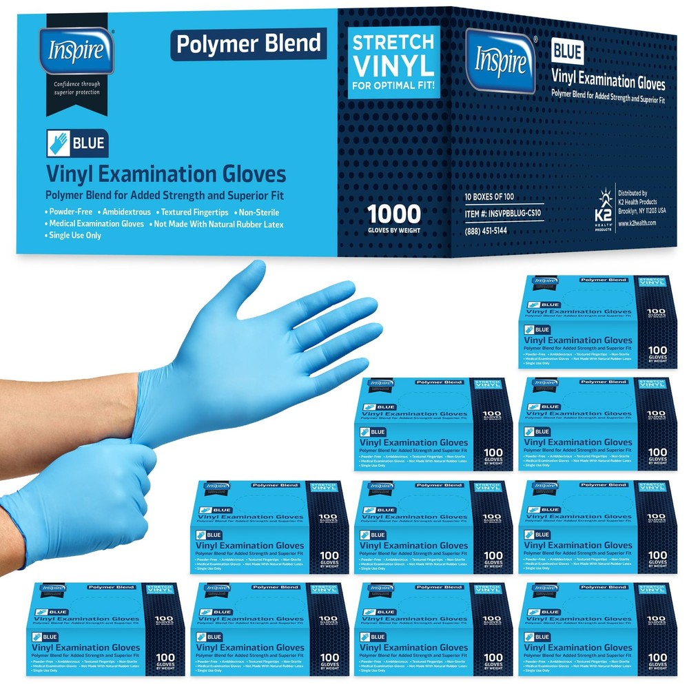 Nitrile Vinyl Blend Exam Gloves Latex Free Disposable Medical Gloves Multiple Sizes