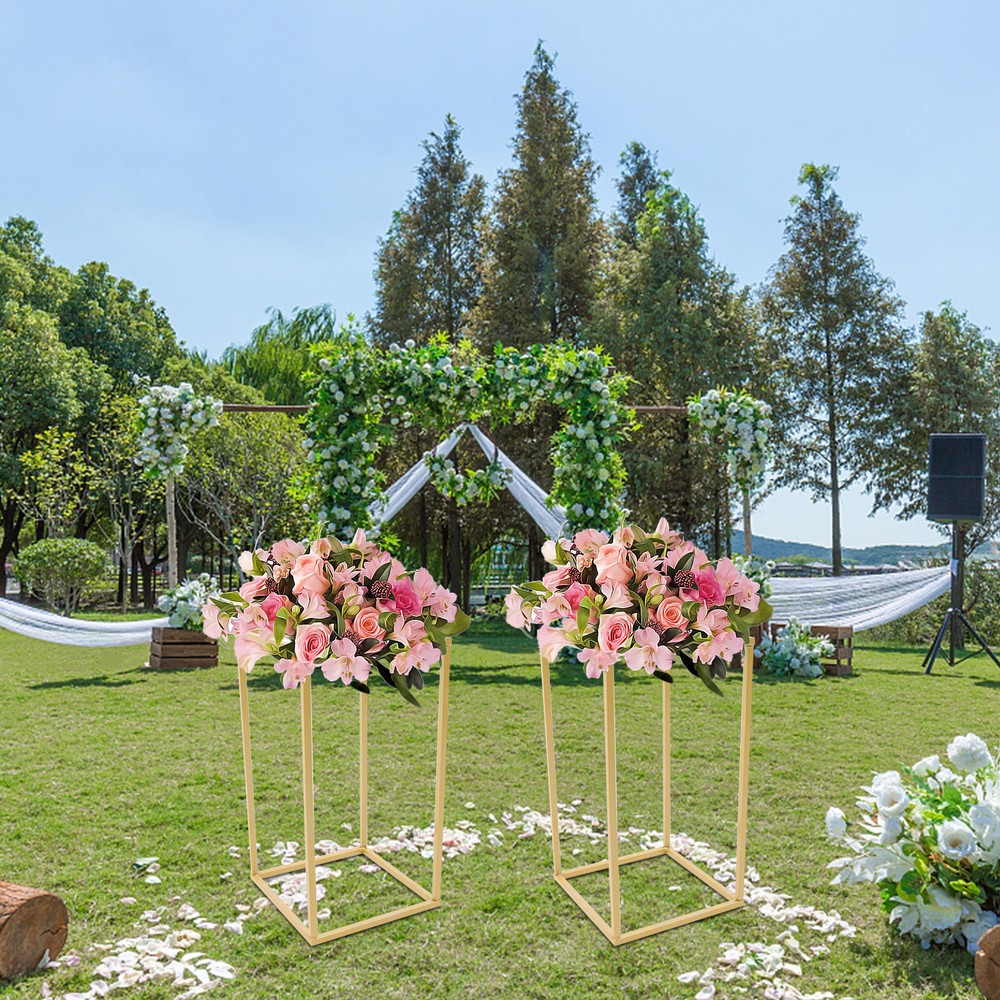 Metal Column Stand Floor Wedding Guiding Stand Wedding Artificial Flower Road