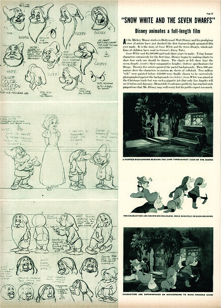 1937 SNOW WHITE Disney Theater Movie Release 3pg VINTAGE MAGAZINE PRINT ARTICLE
