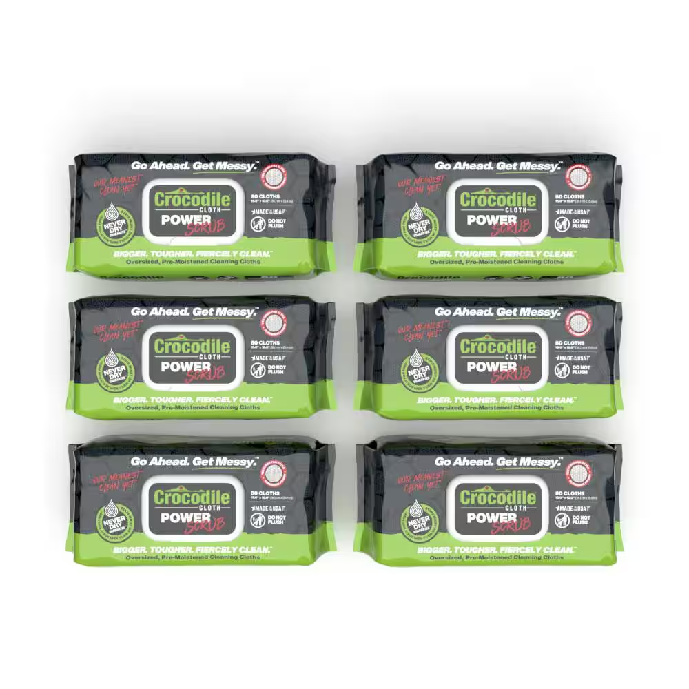 Case Powerscrub All-Purpose Cleaner Pre-Moistened Heavy-Duty Wet Cloths (Case of