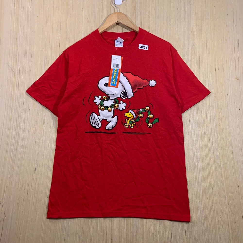 Vintage Peanuts Graphic Red Short Sleeve Pullover Shirt Mens Medium NWT 90s
