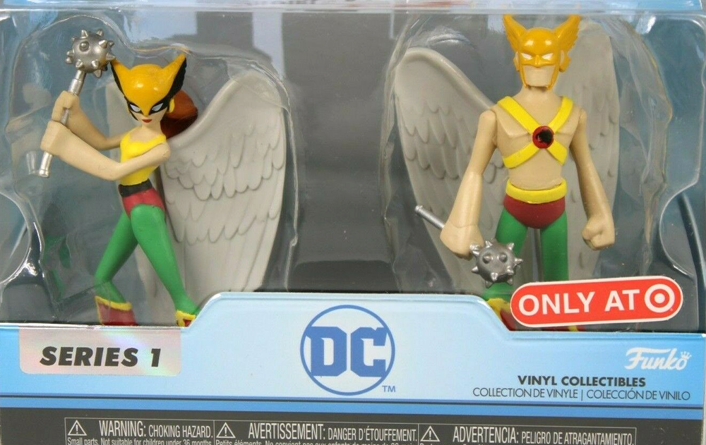 FUNKO DC HEROWORLD SERIES 1 HAWKGIRL AND HAWKMAN FIGURES NEW SEALED 3.5