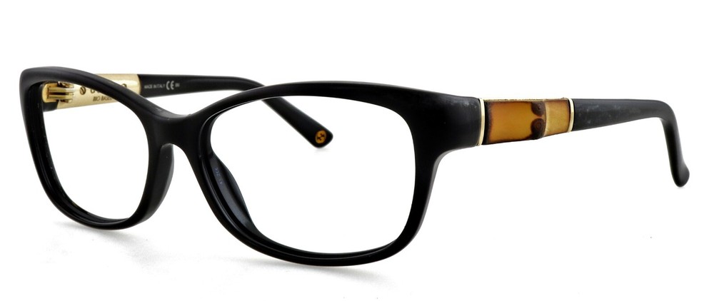 GUCCI GG3673 4UA 53mm Black Bamboo Eyeglasses Frames Only Italy