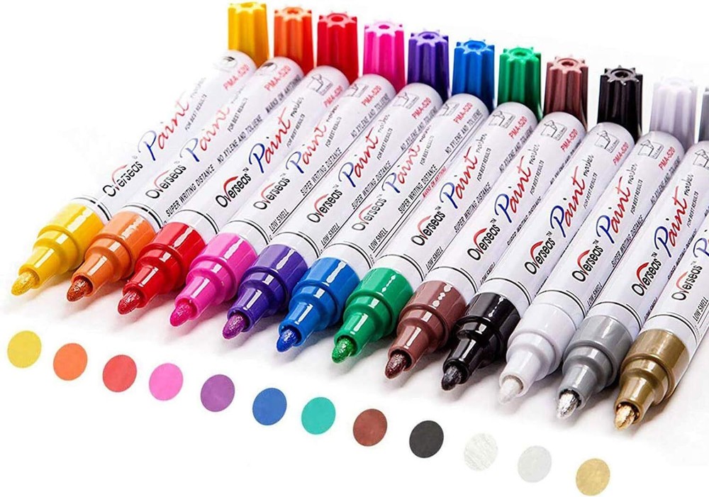 12 Paint Pens Paint Markers on Almost Anything Never Fade Quick Dry & Permanent