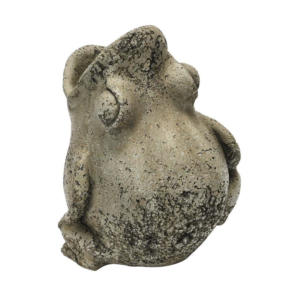 Creative Co-Op Resin and Cement Frog Planter Pot, 8