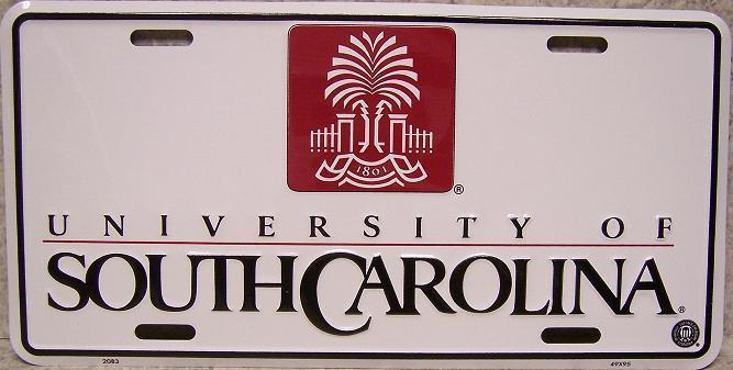 NCAA South Carolina Gamecocks Aluminum License Plate - New