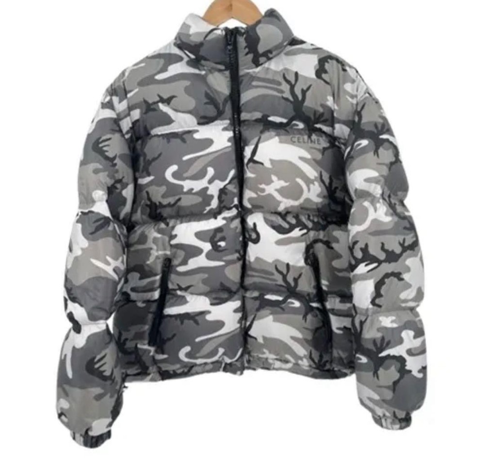 Unused CELINE 22AW camouflage short down jacket