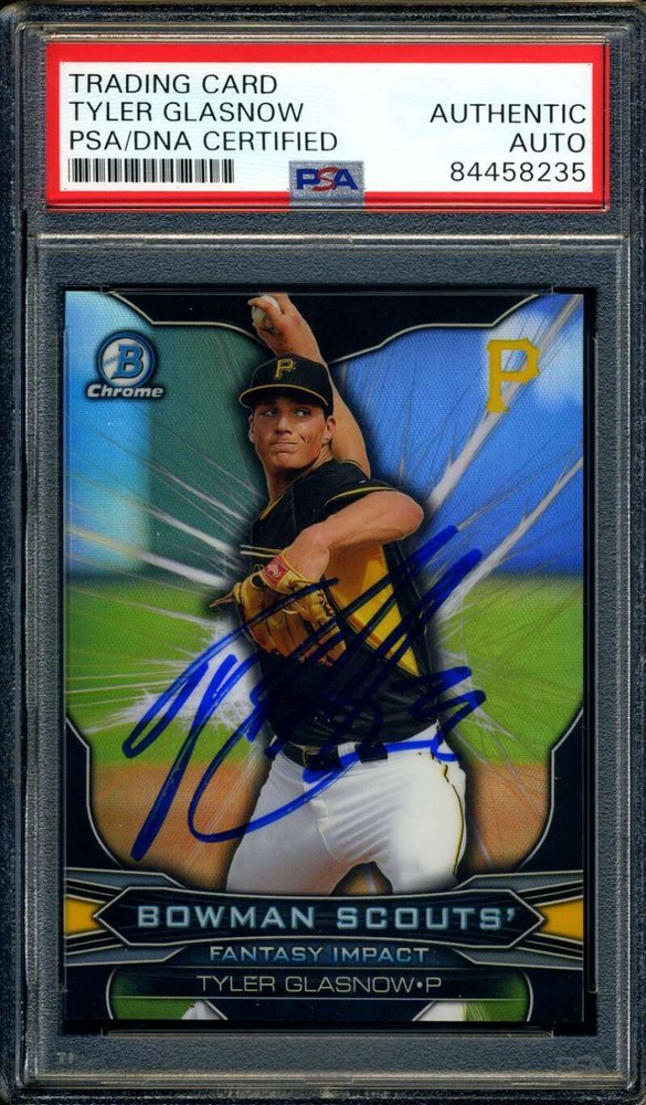 Tyler Glasnow PSA DNA Coa Signed 2015 Bowman Chrome Rookie Autograph