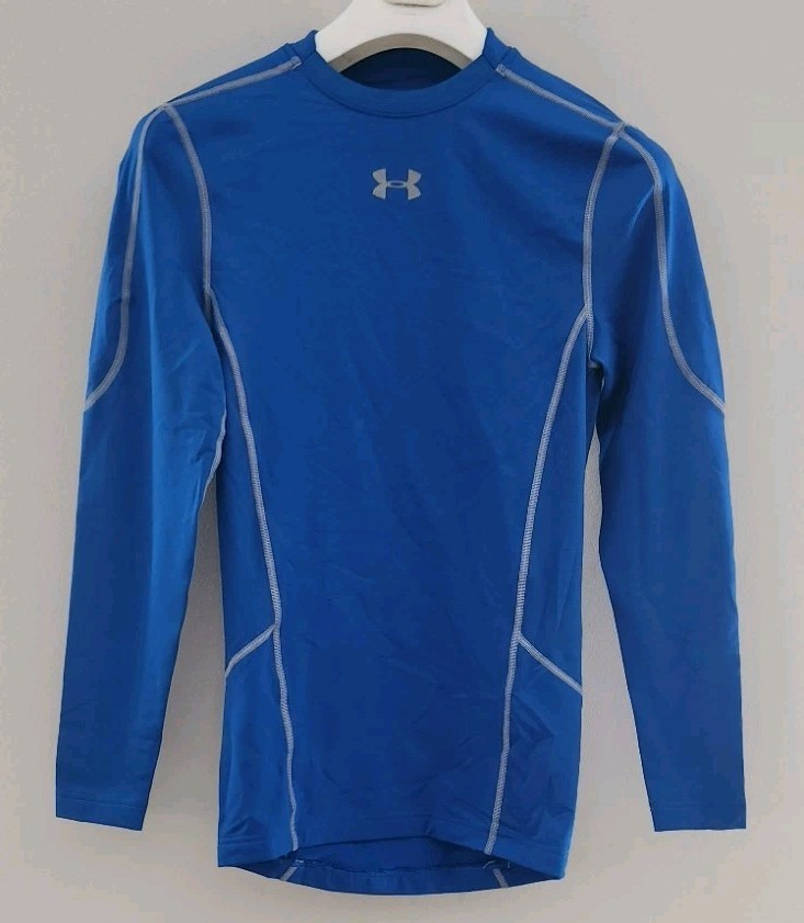 NEW! Under Armour HeatGear Blue Compression Long Sleeve Pullover Shirt! S/M