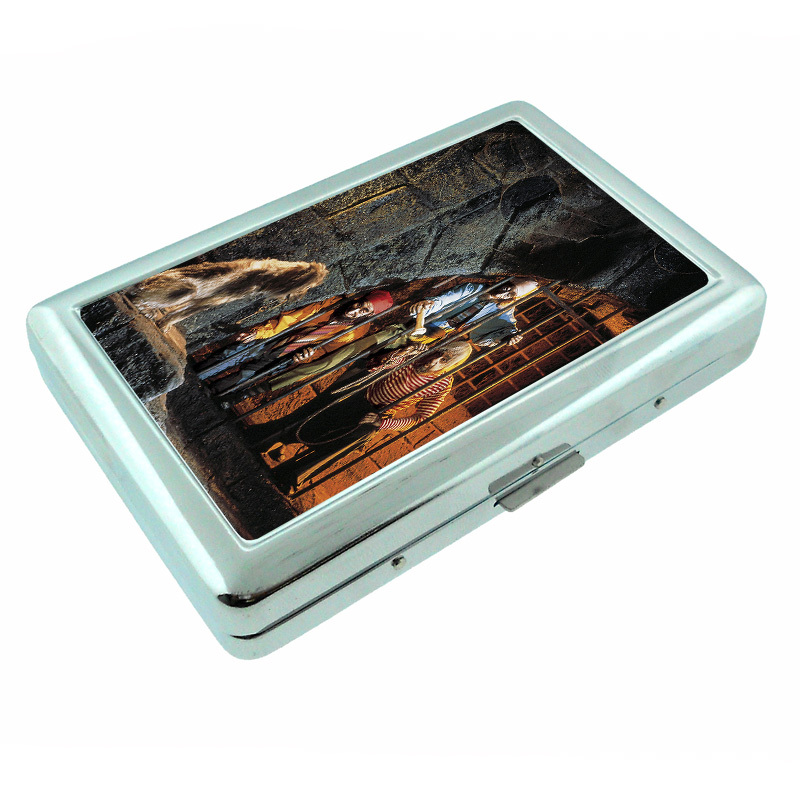Vintage Pirate Ship D13 Silver Metal Cigarette Case RFID Protection Wallet