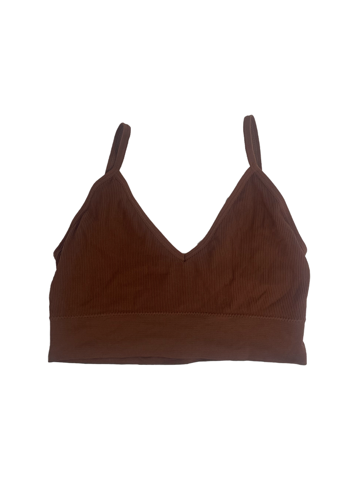 Aerie Wireless Bralette Size M Brown Sexy Comfort Lace Unlined Plunge Back