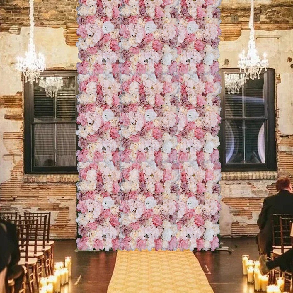 Artificial 12 Pcs Flower Wall Romantic Flower Wall Wedding Background Decor