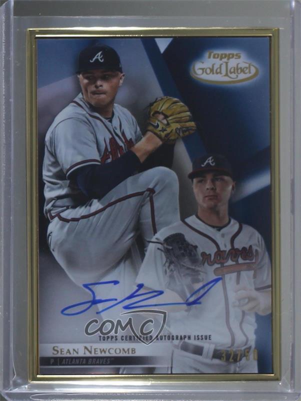 2018 Topps Gold Label Gold Framed Auto Blue /50 Sean Newcomb #FA-SN Auto