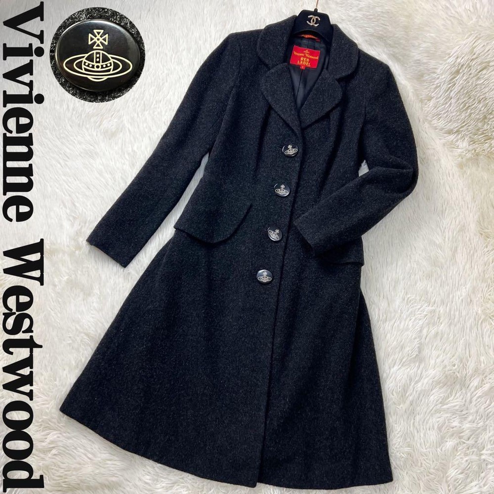 Vivienne Westwood Orb Button Wool Long Coat L Size