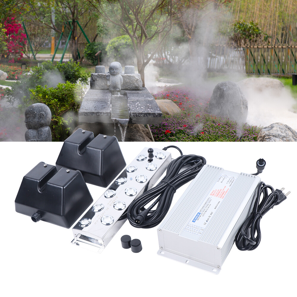 12-Head Ultrasonic Pond Fogger Kit with 2 Buoy Mist Makers 110V