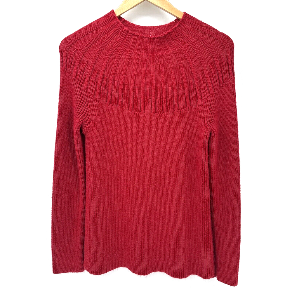 J Jill Sweater Womens Petite XL XLp Red Pullover Knit High Neck Long Sleeves