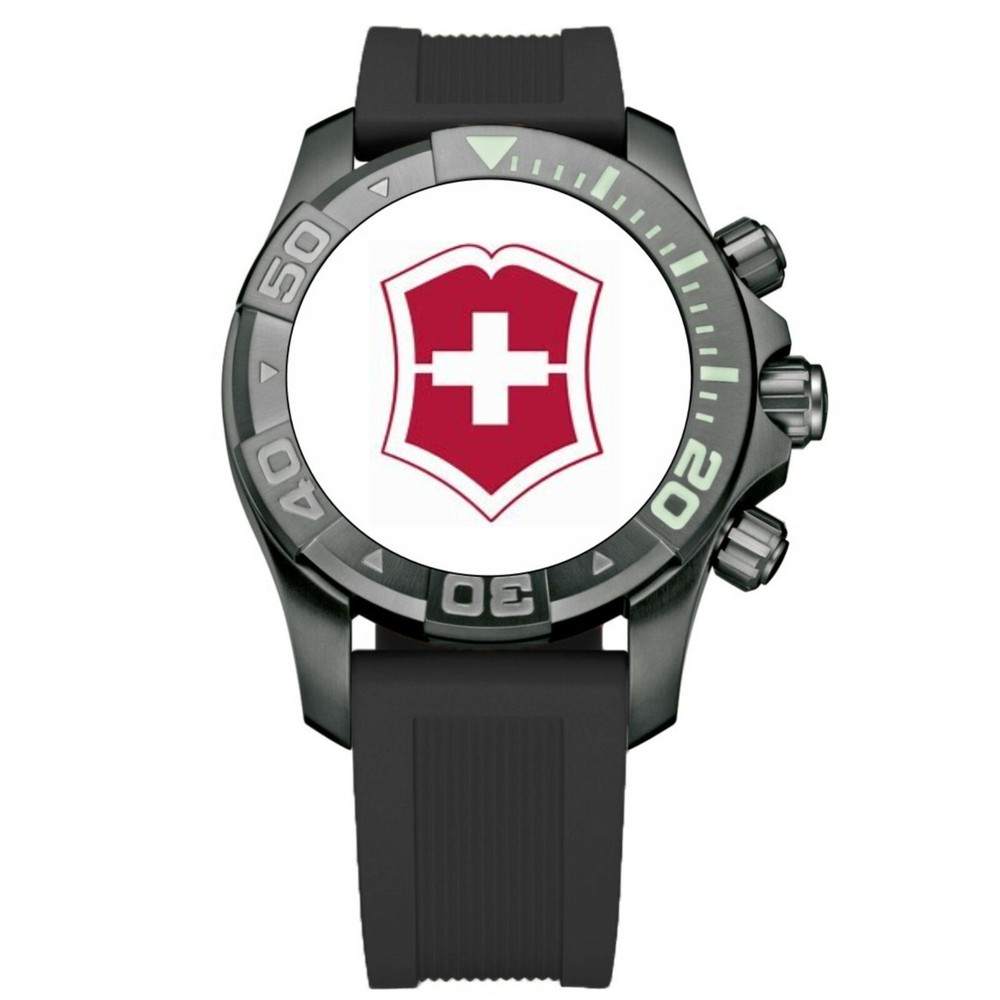 New Victorinox Swiss Army Rubber Strap Black Diver Watch Band 22mm 20mm R x1 A