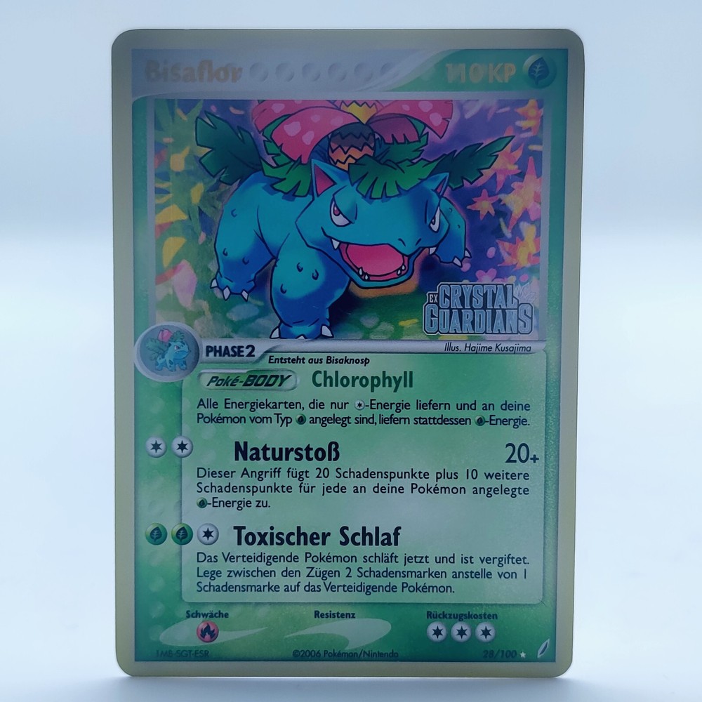 Pokemon TCG Card - Bisaflor - EX Crystal Guardians - 28/100 German Stamp Gold
