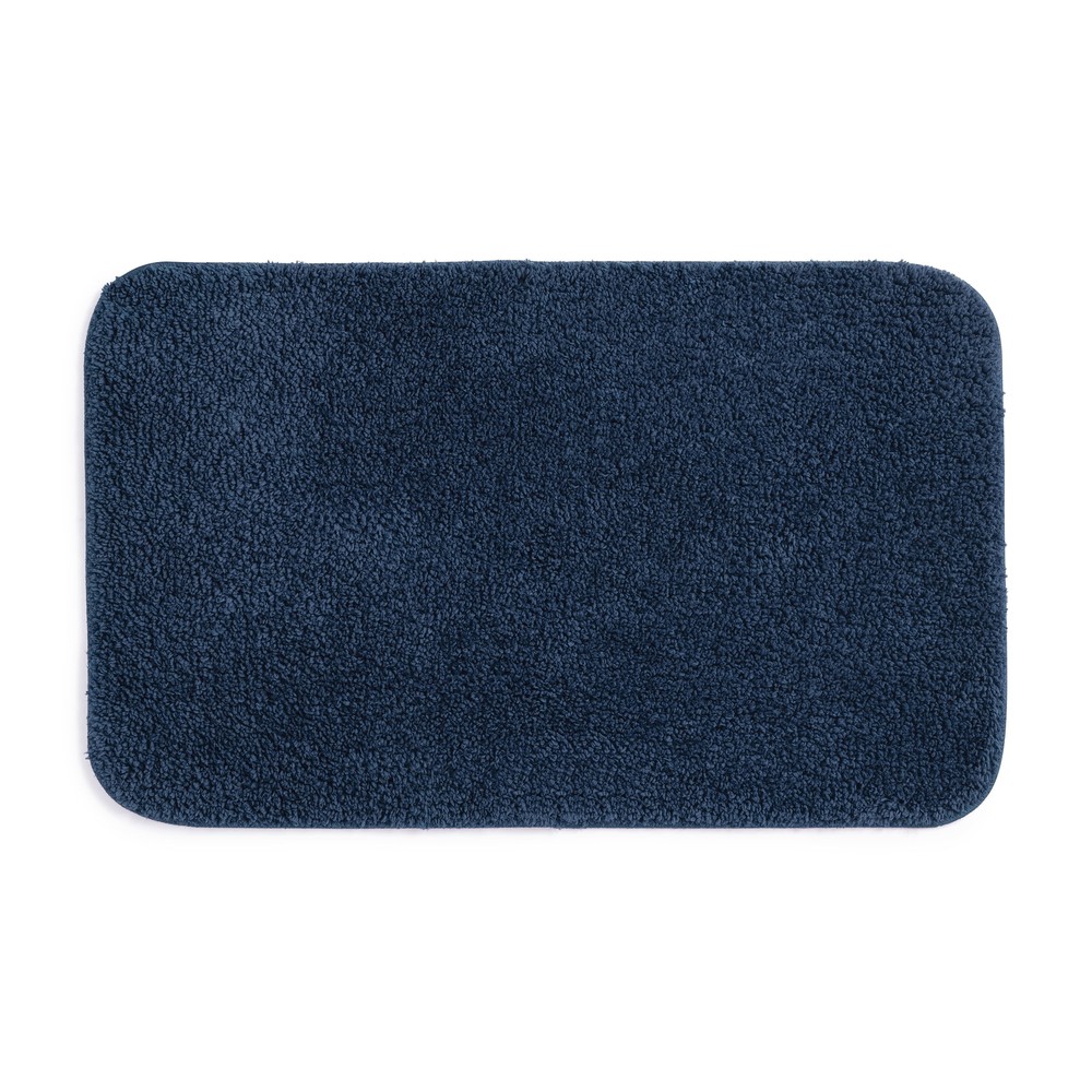 Mainstays Blue Cove 20x32 Skid-Resistant Polyester Bath Rug