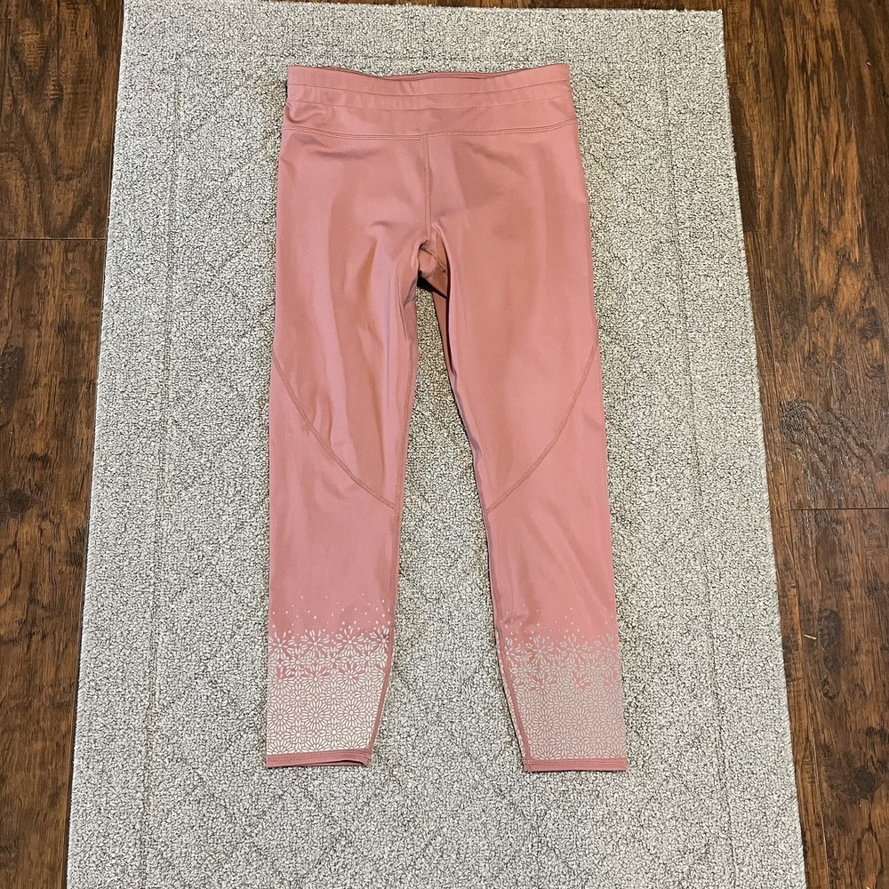 New Fabletics Womens Medium Pink Mid Rise Leggings with Pocket Ultra Cool Style