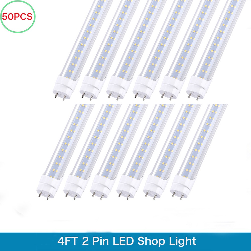 50Pack 28W 4FT T8 Led Shop Light 4 Foot G13 Led Tube Light 2Pin Dual Power 5000K