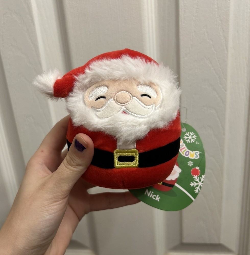 2023 SQUISHMALLOWS MYSTERY SQUAD HOLIDAY PLUSH SANTA NICK CLOSED EYES 4” NWT