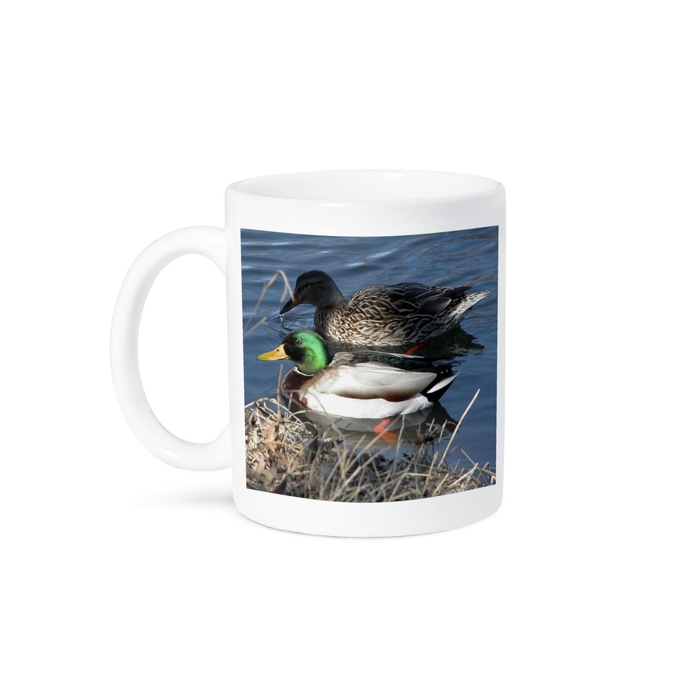 3dRose Mallard Duck Couple Ceramic Mug, 15-Ounce