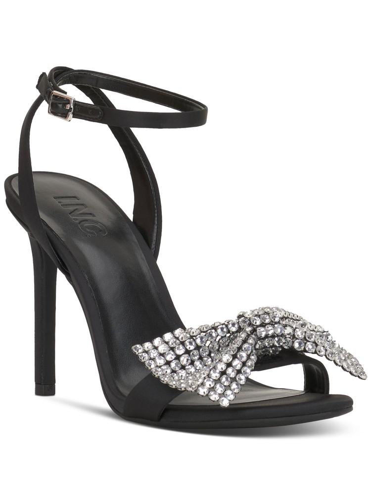 INC Womens Black Mixed Media Nemmzi Open Toe Stiletto Heeled Sandal 11 M