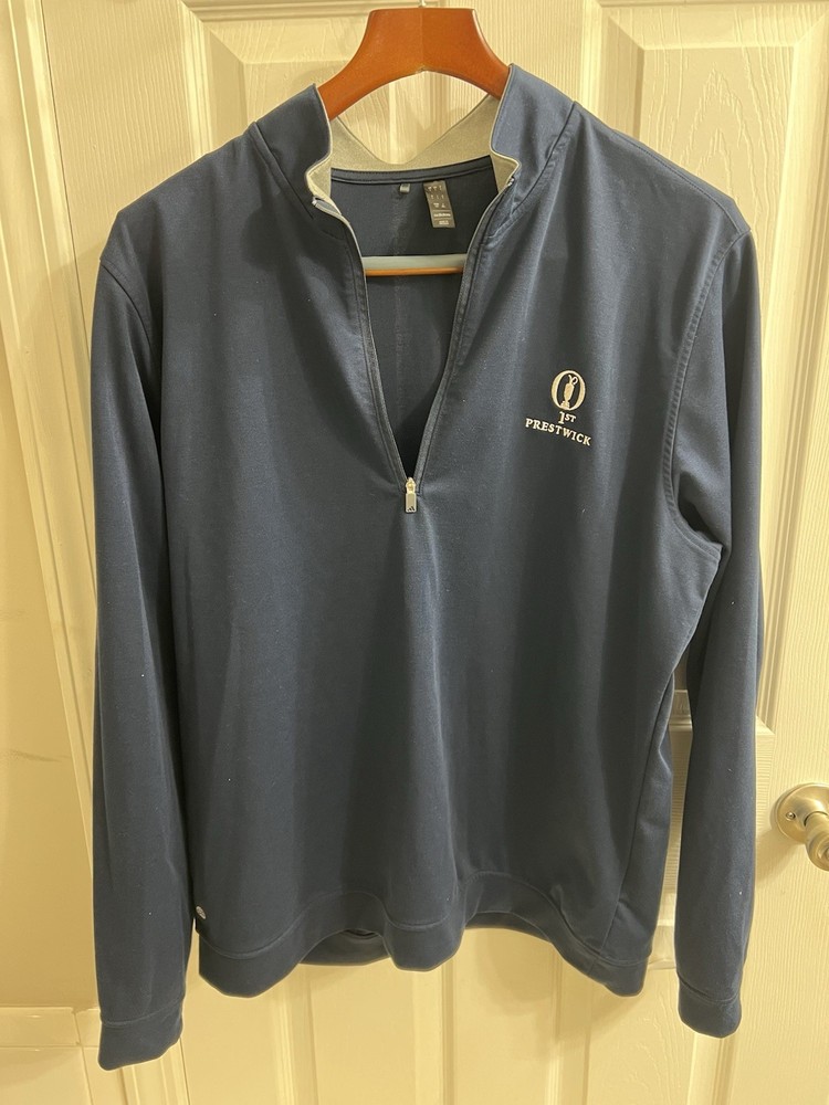 Adidas Elevated Open Championship Golf Qz Navy Lg Athletic Fleece 1st Prestwick