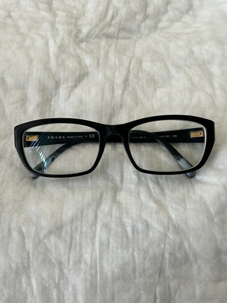Prada VPR 18O-A Plastic Eyeglass Frames 54-18-135 Made in Italy