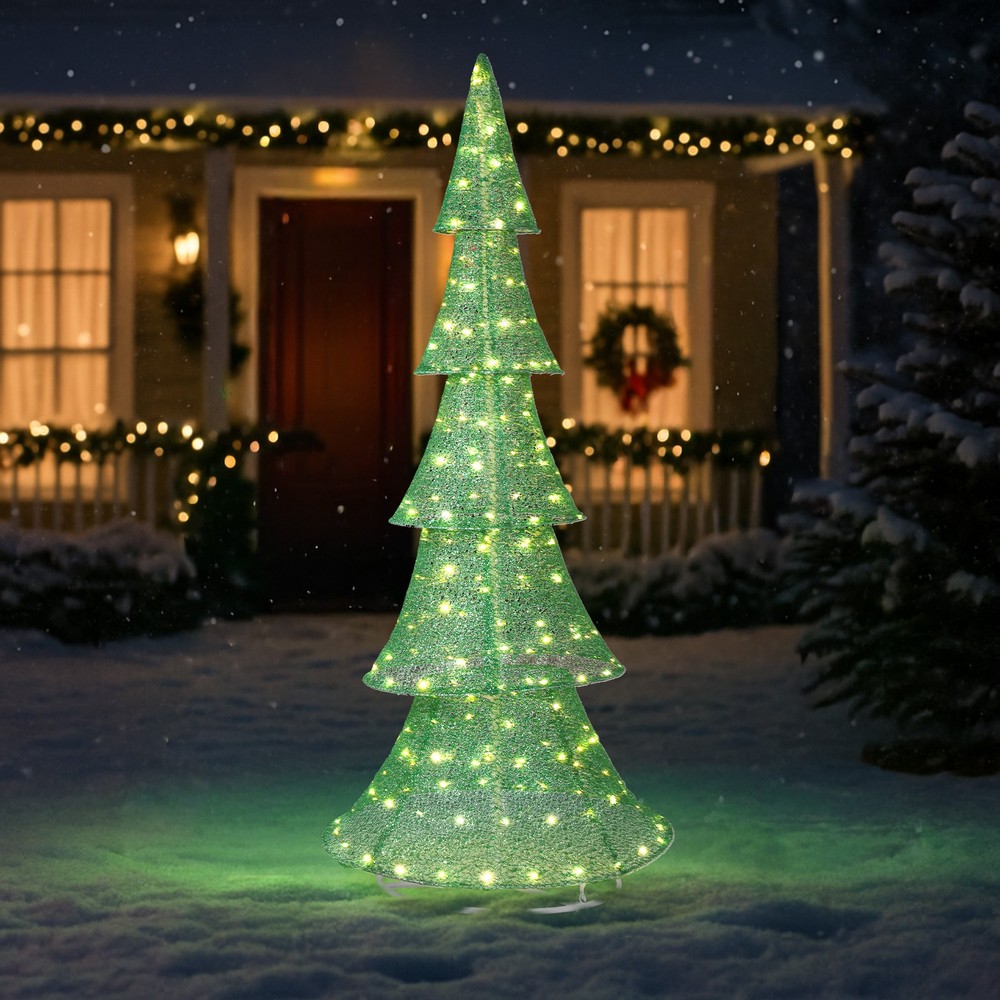 6 FT Lighted Christmas Tree Decorations with LED Light for In/Outdoor Decor