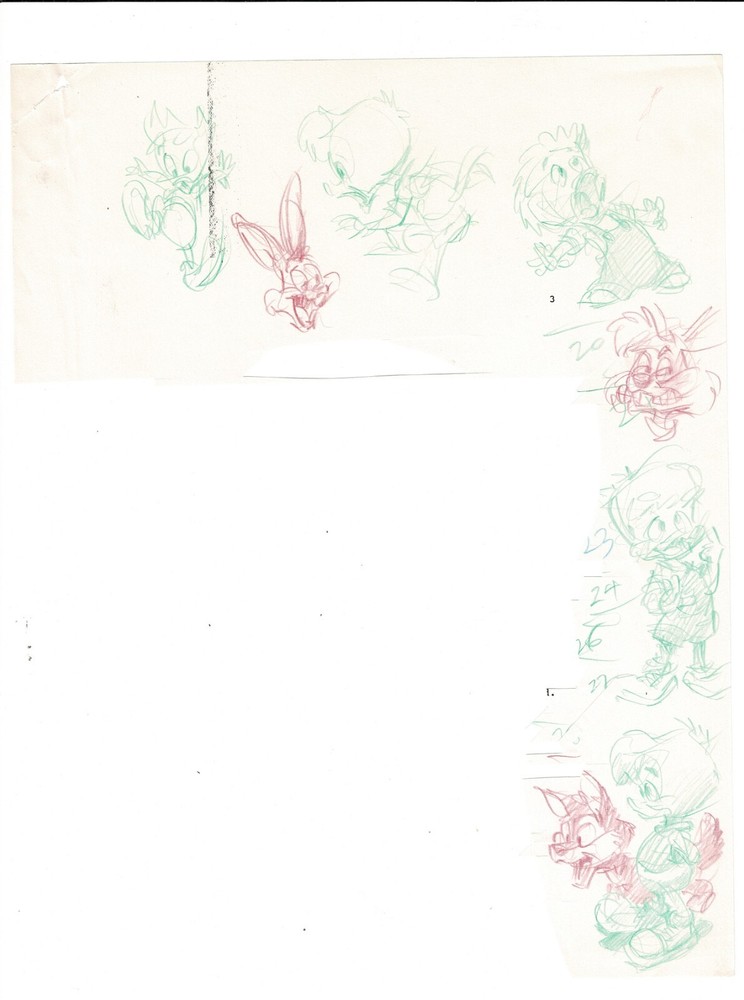 BONKERS Disney Production Animation Drawing from Animators Estate anime n29