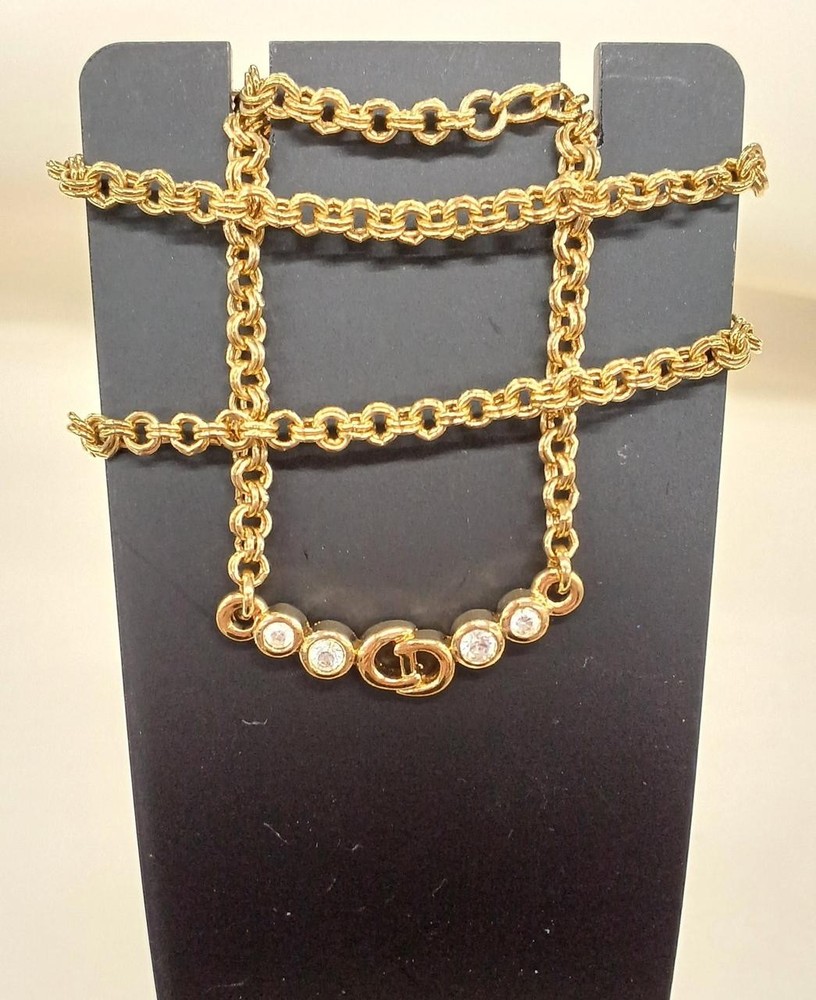 Christian Dior Y0707 Gold-Tone Statement Necklace