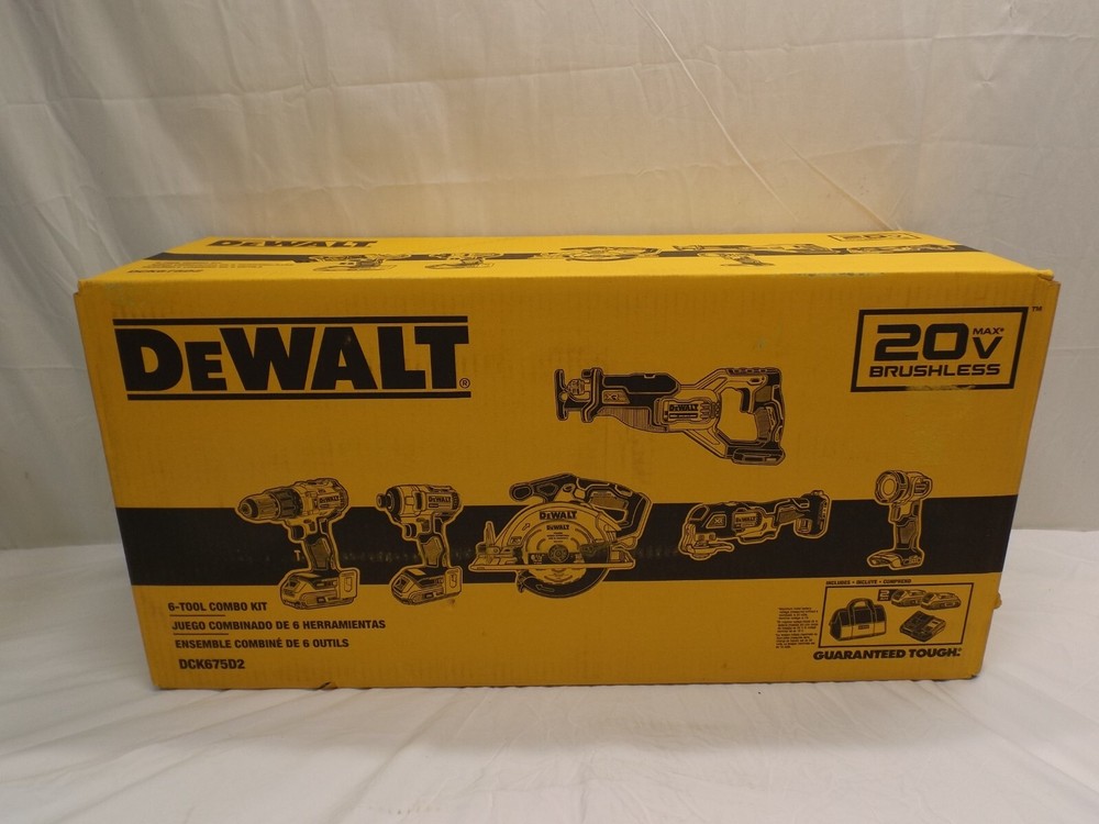 DEWALT 20V Max Lithium-Ion Brushless Cordless 6 Tool Combo Kit (DCK675D2)