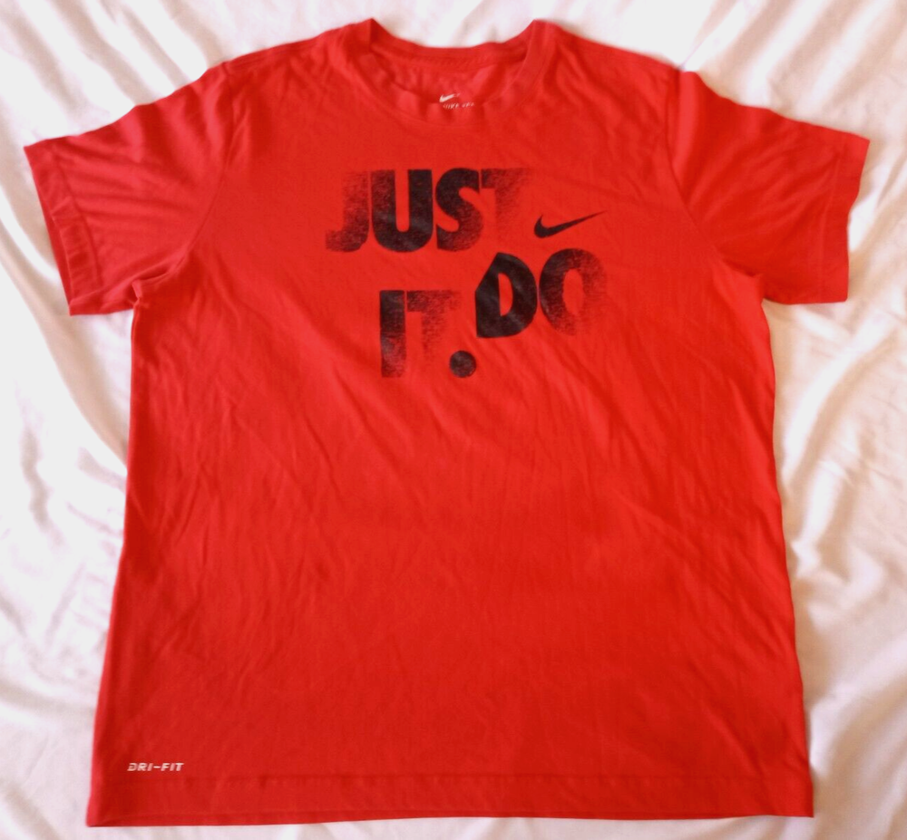 Nike Dri-Fit Just Do It Short Sleeve T-Shirt - Red - Men's Large