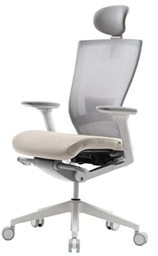 T50 Ergonomic Home Office Chair : High Performance, Adjustable Headrest, Beige