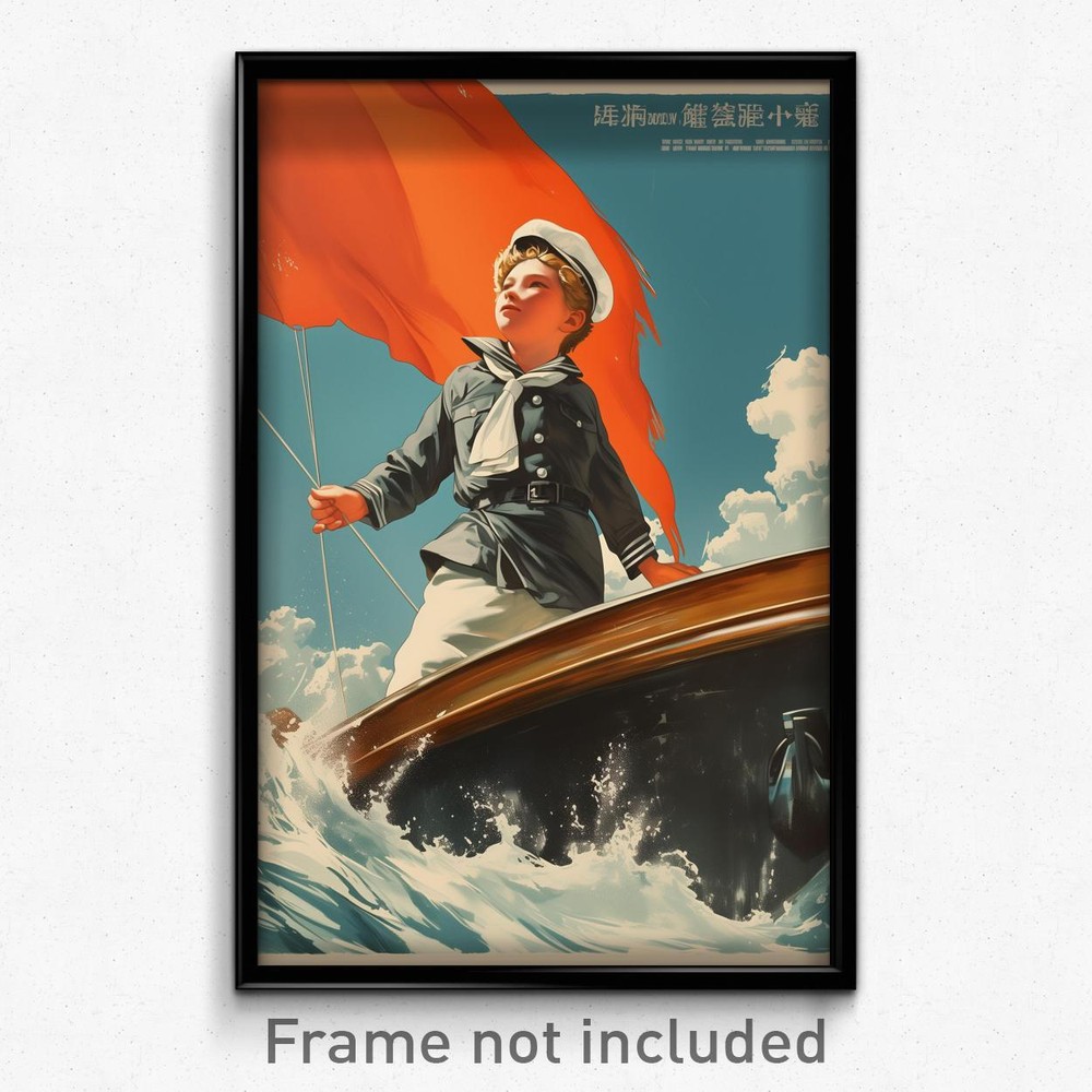 German Movie Poster Art Print - Boy & Bulky Sailor Pride Scene