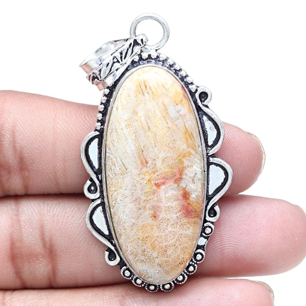 Handmade Antique Sunstone Gemstone Necklace 2.5 Inches