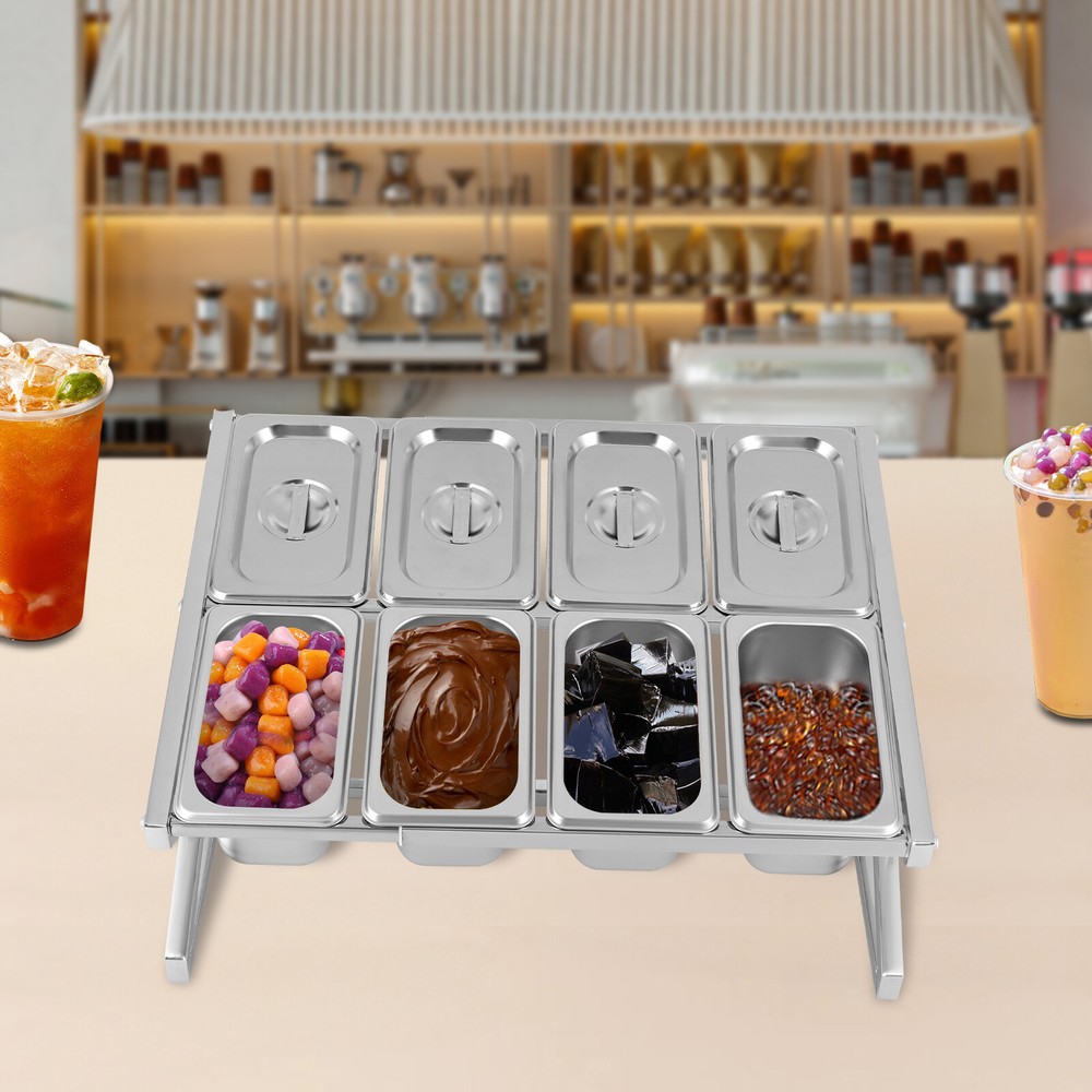 Stainless Steel 8-Pan Spice Rack Kitchen Storage Shelf Holder  