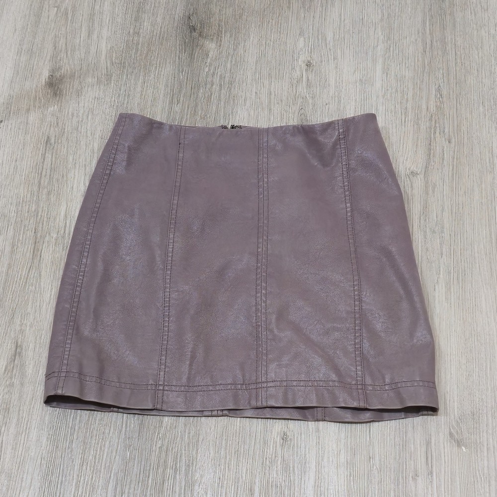 Free People Vegan Faux Leather Mini Skirt Size 6